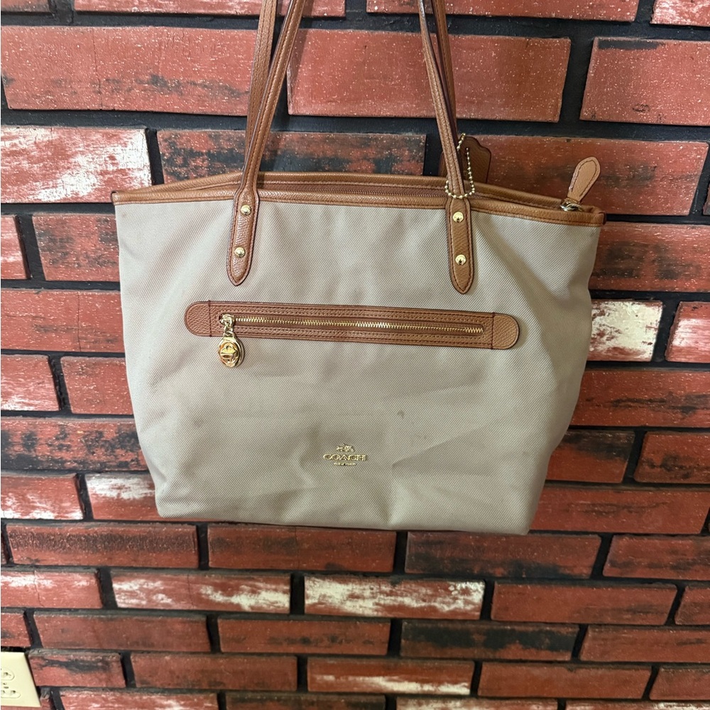 Coach Tan canvas Tote Bag